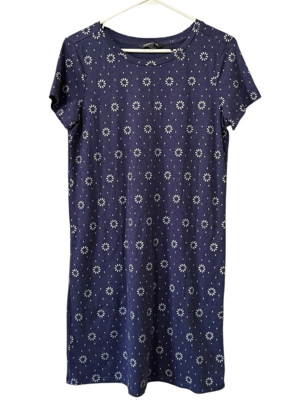 Toad &Co Women Size Small Sheath Dress Short Sleeve Floral Organic‎ Blend Preppy